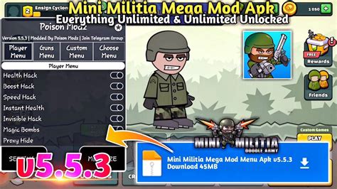 mini militia mega menu|Mini Militia v5.5.2 MOD APK (Level 9999, Unlock Outfits, MegaMod).